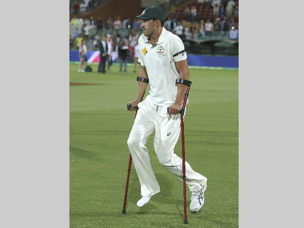 Mitchell Starc uses crutches after his injury recently Mitchell Starc uses crutches after his injury recently