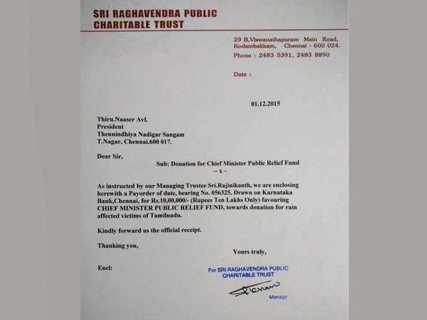 Rajanikanth Donation Rajanikanth Donation