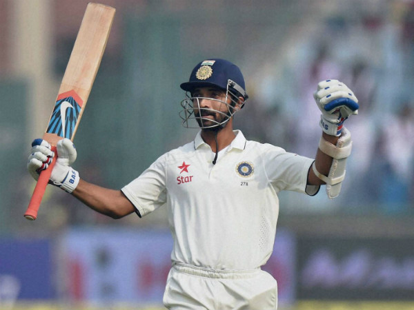 Rahane celebrates his 2nd ton in the match Rahane celebrates his 2nd ton in the match