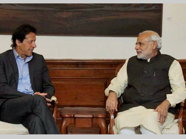 Prime Minister Narendra Modi with Pakistani cricket legend Imran Khan in a meeting in New Delhi on Friday. Prime Minister Narendra Modi with Pakistani cricket legend Imran Khan in a meeting in New Delhi on Friday.