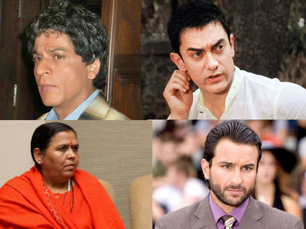 SRK, Aamir, Uma Bharti and Saif Ali Khan SRK, Aamir, Uma Bharti and Saif Ali Khan