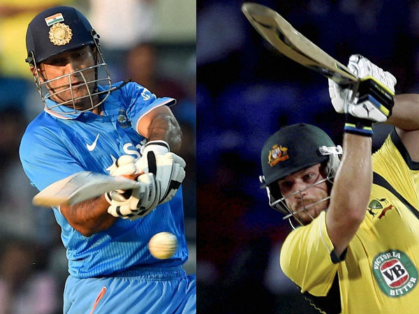 Captains MS Dhoni (left) and Aaron Finch Captains MS Dhoni (left) and Aaron Finch