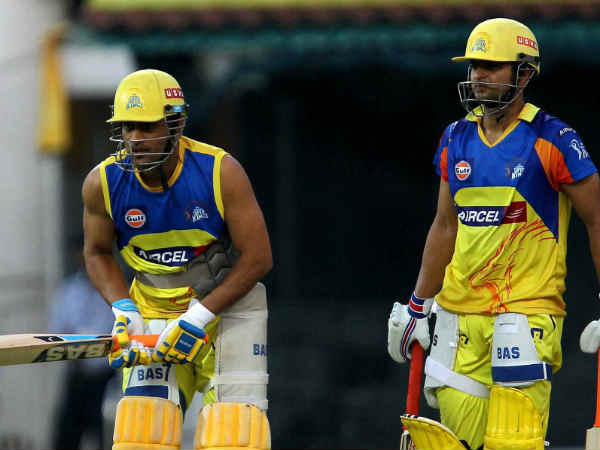 File photo: Dhoni (left) and Raina at CSK File photo: Dhoni (left) and Raina at CSK