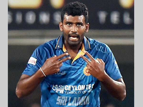 Thisara Perera is ecstatic after taking a hat-trick Thisara Perera is ecstatic after taking a hat-trick