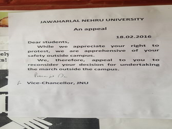JNU VC puts out notice JNU VC puts out notice