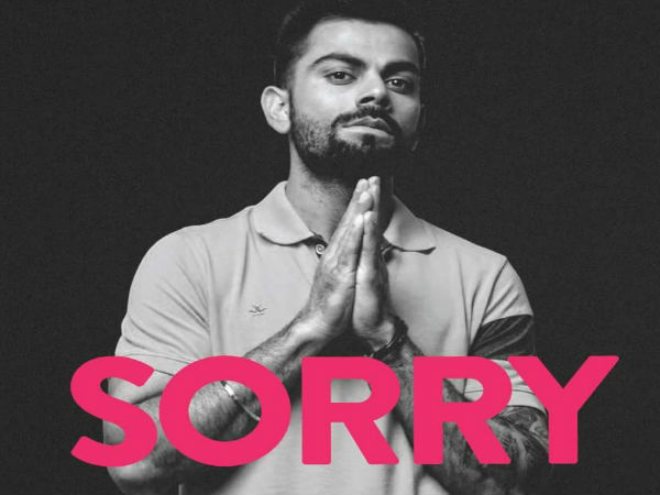 Why Virat Kohli said Sorry on Twitter. Why Virat Kohli said Sorry on Twitter.
