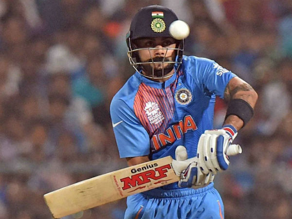 Virat Kohli plays a shot en route to his unbeaten half century Virat Kohli plays a shot en route to his unbeaten half century