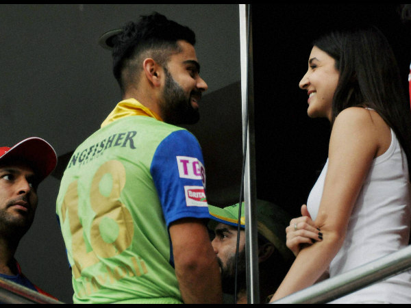From left: Yuvraj Singh, Virat Kohli and Anushka Sharma during an IPL game in May 2015 in Bengaluru From left: Yuvraj Singh, Virat Kohli and Anushka Sharma during an IPL game in May 2015 in Bengaluru