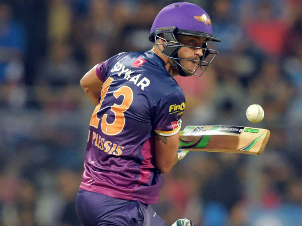 File photo: Pune's Faf du Plessis plays a shot during IPL 2016 File photo: Pune's Faf du Plessis plays a shot during IPL 2016