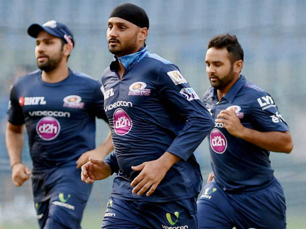 File photo: Mumbai Indians' players Rohit Sharma (left), Harbhajan Singh (centre) and Parthiv Patel run during a training session File photo: Mumbai Indians' players Rohit Sharma (left), Harbhajan Singh (centre) and Parthiv Patel run during a training session