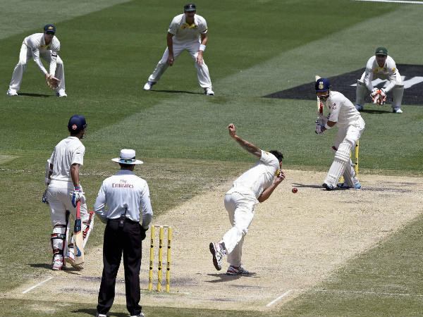 Johnson bowls to Kohli during a Test in Melbourne in December 2014 Johnson bowls to Kohli during a Test in Melbourne in December 2014