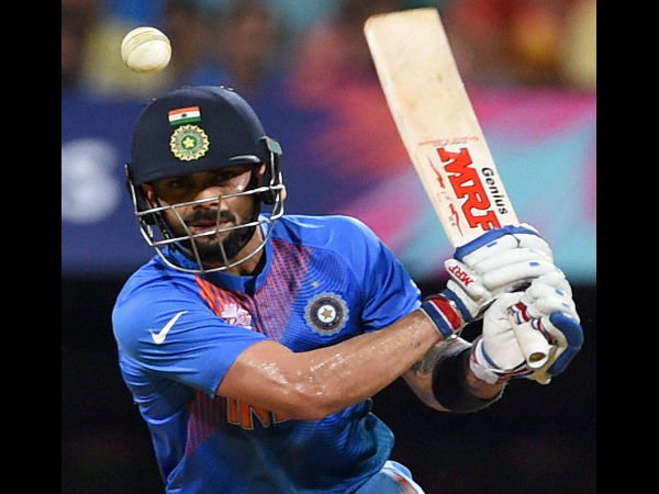 Virat Kohli plays a shot during the World T20 semi-final against West Indies Virat Kohli plays a shot during the World T20 semi-final against West Indies