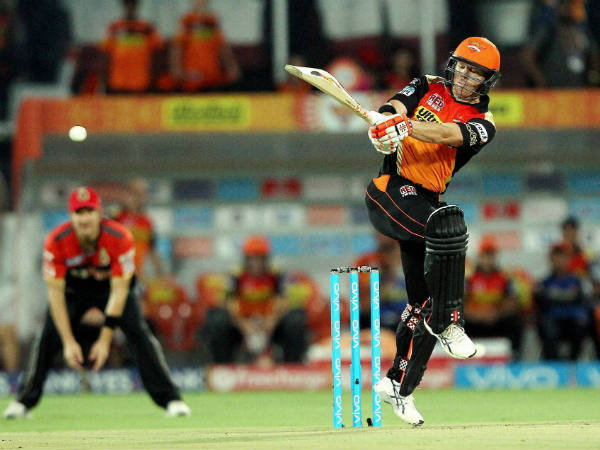 David Warner plays a shot against RCB David Warner plays a shot against RCB