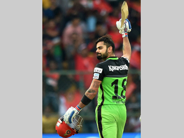 Virat Kohli celebrates his record 3rd ton in IPL 2016 Virat Kohli celebrates his record 3rd ton in IPL 2016