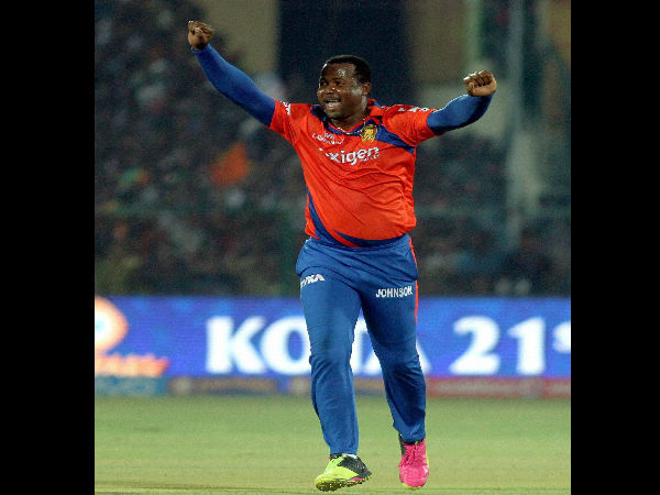 Gujarat Lions' bowler Dwayne Smith celebrates after taking wicket of Sakib al Hasan of Kolkata Knight Riders during an IPL 2016 match at Green Park Stadium in Kanpur on Thursday. Gujarat Lions' bowler Dwayne Smith celebrates after taking wicket of Sakib al Hasan of Kolkata Knight Riders during an IPL 2016 match at Green Park Stadium in Kanpur on Thursday.