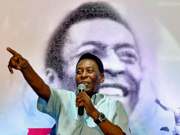 Legendary Brazilian footballer Pele during a promotional event in Kolkata. Legendary Brazilian footballer Pele during a promotional event in Kolkata.