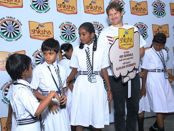 Shiksha Superhero Shane Watson revealing the P&G Shiksha impact numbers Shiksha Superhero Shane Watson revealing the P&G Shiksha impact numbers