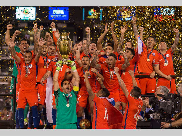 Chile players celebrate after winning the title. Photo from Copa America's official Twitter page Chile players celebrate after winning the title. Photo from Copa America's official Twitter page