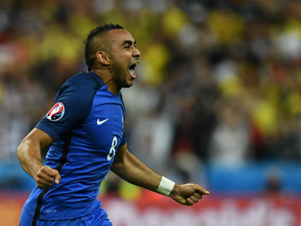 Dimitri Payet celebrates after scoring a goal. Photo from UEFA Euro 2016's official Twitter page Dimitri Payet celebrates after scoring a goal. Photo from UEFA Euro 2016's official Twitter page