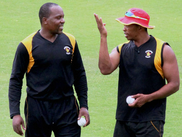 File photo: Hamilton Masakadza (left) with Makhaya Ntini, who will be the interim coach File photo: Hamilton Masakadza (left) with Makhaya Ntini, who will be the interim coach