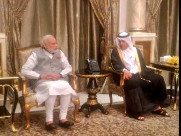PM Modi meets Qatar PM in Doha PM Modi meets Qatar PM in Doha