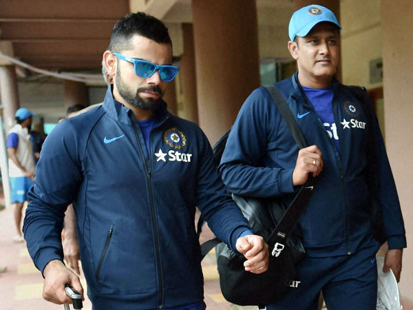 Kumble and Virat Kohli arrive at NCA Kumble and Virat Kohli arrive at NCA