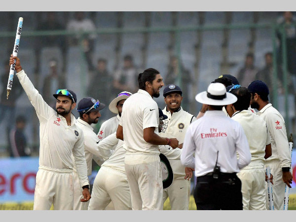 A file picture of India captain Virat Kohli (left) and his team-mates celebrating a Test win A file picture of India captain Virat Kohli (left) and his team-mates celebrating a Test win