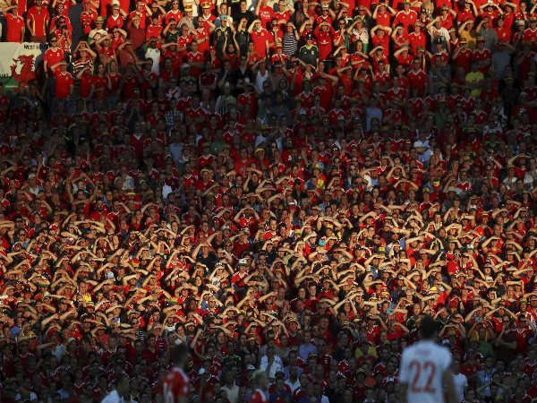 Wales fans watch the Euro 2016 Group B soccer match between Russia and Wales at the Stadium municipal in Toulouse, France, on June 20, 2016. Wales fans watch the Euro 2016 Group B soccer match between Russia and Wales at the Stadium municipal in Toulouse, France, on June 20, 2016.