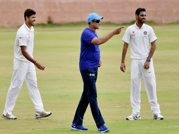 Head Coach Anil Kumble, Bhuvneshwar Kumar and Umesh Yadav during a practice match on the fifth day of the preparatory camp ahead of West Indies tour at Alur Cricket Ground in Bengaluru. Head Coach Anil Kumble, Bhuvneshwar Kumar and Umesh Yadav during a practice match on the fifth day of the preparatory camp ahead of West Indies tour at Alur Cricket Ground in Bengaluru.