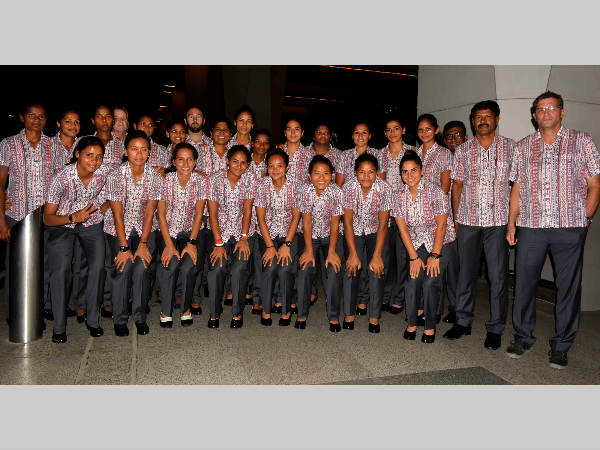 Indian women's hockey team with the support staff Indian women's hockey team with the support staff