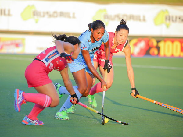 Lilima Minz (centre) in action. She scored a goal Lilima Minz (centre) in action. She scored a goal