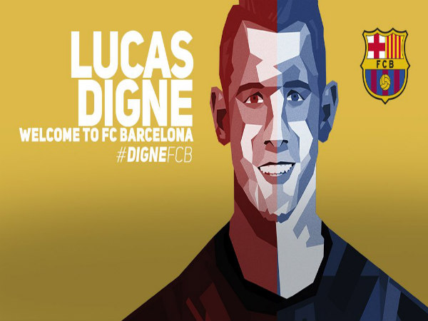Lucas Digne signs for FC Barcelona (Image courtesy: FC Barcelona twitter handle) Lucas Digne signs for FC Barcelona (Image courtesy: FC Barcelona twitter handle)