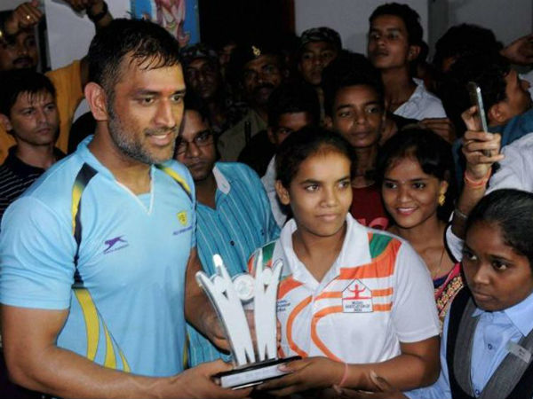MS Dhoni plays charity football match MS Dhoni plays charity football match