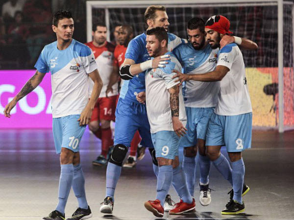 Mumbai 5s players celebrate after scoring against Kolkata 5s (Image courtesy: Premier Futsal Twitter handle) Mumbai 5s players celebrate after scoring against Kolkata 5s (Image courtesy: Premier Futsal Twitter handle)