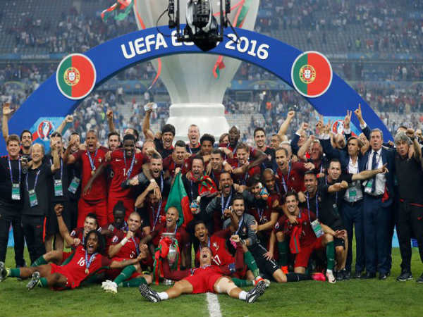 Portuguese players celebrate after winning Euro 2016. Photo from Euro's official Twitter page Portuguese players celebrate after winning Euro 2016. Photo from Euro's official Twitter page