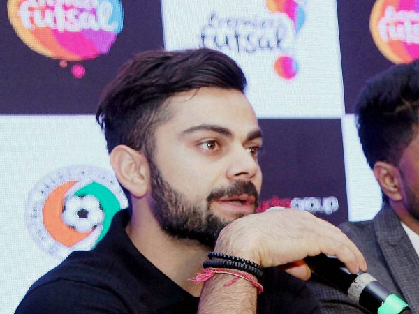 Virat Kohli at a promotional event of Premier Futsal League Virat Kohli at a promotional event of Premier Futsal League