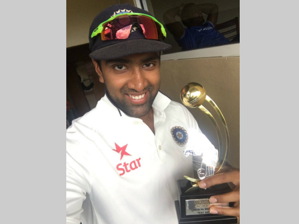 Ashwin poses with his Man-of-the-series trophy. He tweeted this picture Ashwin poses with his Man-of-the-series trophy. He tweeted this picture