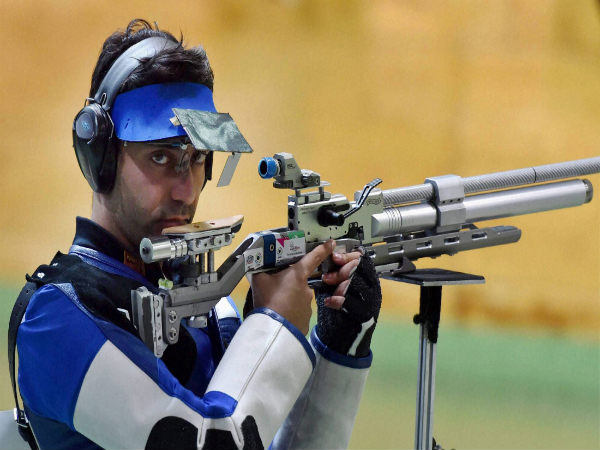 Abhinav Bindra takes aim during the 10m Air Rifle men qualification round at the 8th Asian Air Gun championship Abhinav Bindra takes aim during the 10m Air Rifle men qualification round at the 8th Asian Air Gun championship