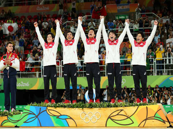 Japan gymnastics team after winning gold medal (Image courtesy: Rio Olympics 2016 Twitter handle) Japan gymnastics team after winning gold medal (Image courtesy: Rio Olympics 2016 Twitter handle)