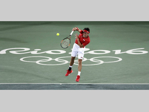 Kei Nishikori in action at Rio Olympics Kei Nishikori in action at Rio Olympics