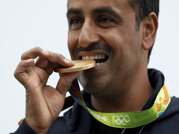 Fehaid Aldeehani, an independent athlete from Kuwait won gold medal at men's double trap event Fehaid Aldeehani, an independent athlete from Kuwait won gold medal at men's double trap event