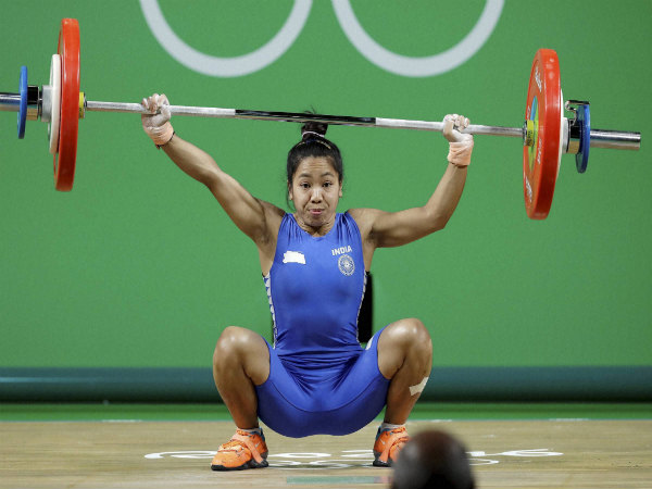 Mirabai Chanu fails in an attempt in the women's 48kg weightlifting competition at the Rio Olympics 2016 Mirabai Chanu fails in an attempt in the women's 48kg weightlifting competition at the Rio Olympics 2016