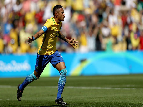Neymar celebrates after scoring against Honduras (Image courtesy: Rio 2016 Twitter handle) Neymar celebrates after scoring against Honduras (Image courtesy: Rio 2016 Twitter handle)