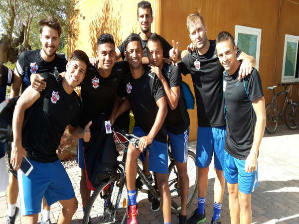 FC Pune City players click a picture after training session FC Pune City players click a picture after training session