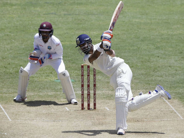 KL Rahul hits a six off Devendra Bishoo (not pictured) during his 158-run knock KL Rahul hits a six off Devendra Bishoo (not pictured) during his 158-run knock