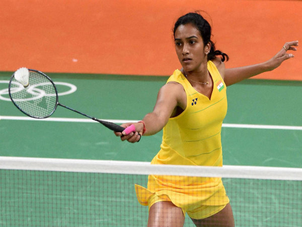 PV Sindhu in action at Rio Olympics 2016 PV Sindhu in action at Rio Olympics 2016