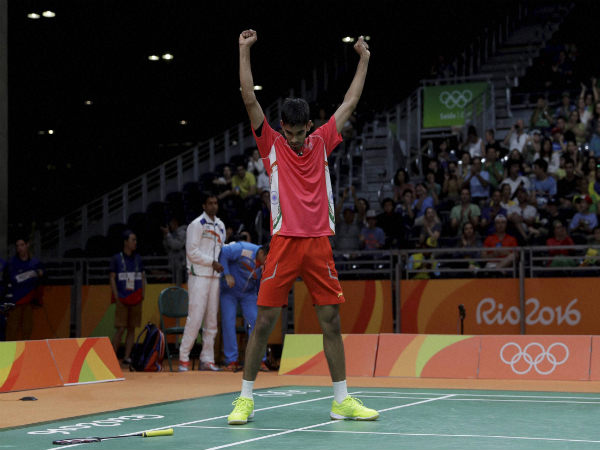 Srikanth Kidambi celebrates alter beating Sweden's Henri Hurskainen during a Men single match at the Rio Olympics 2016 Srikanth Kidambi celebrates alter beating Sweden's Henri Hurskainen during a Men single match at the Rio Olympics 2016