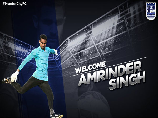 Amrinder Singh joins Mumbai City FC (Image courtesy: Mumbai City FC Twitter handle) Amrinder Singh joins Mumbai City FC (Image courtesy: Mumbai City FC Twitter handle)