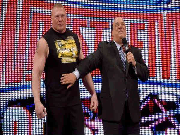 Brock Lesnar with Paul Heyman (image courtesy Twitter) Brock Lesnar with Paul Heyman (image courtesy Twitter)