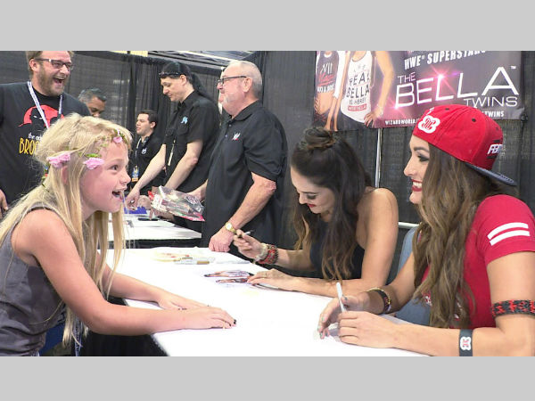 The Bella Twins at Comic-Con festival (image courtesy Youtube) The Bella Twins at Comic-Con festival (image courtesy Youtube)